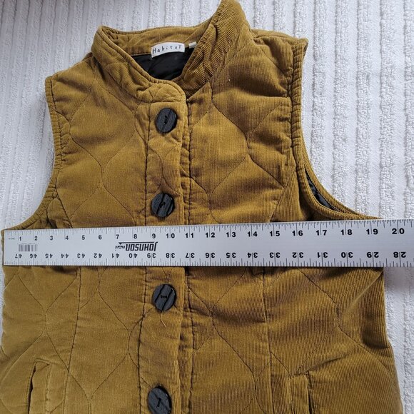 Habitat Womens Quilted Corduroy Vest Size Large Tan Cotton Button Front Pockets - Picture 8 of 9